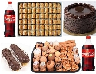 Efsane Lezzetler Seti Çikolatalı Pasta Baklava Ekler ve Kuru Pasta
