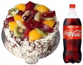 Karışık Meyveli Pasta Cola Hediyeli
